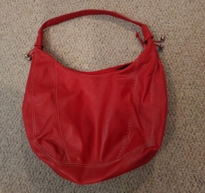 Vtg Ganson Red Leather Hobo Bag | MCM Retro Luxury Handbag | Made in Hong Kong