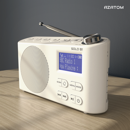DAB+ DAB FM Radio Altavoz Alarma Bluetooth Reloj Recargable AZATOM Solo Blanco - Imagen 10 de 10