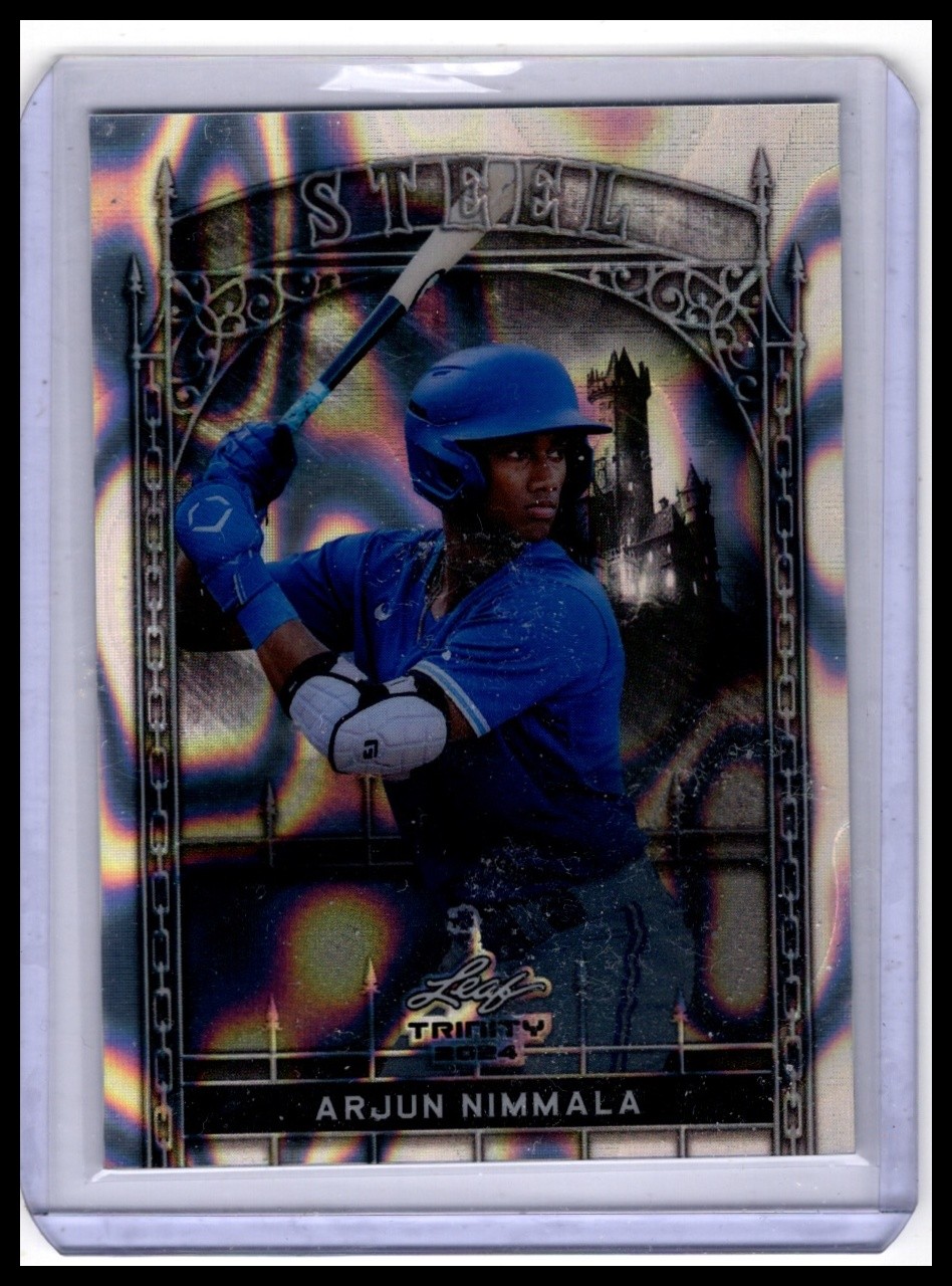 2024 Leaf Trinity Mega Box #S-5 Arjun Nimmala Steel Lazer Foil Silver #/290