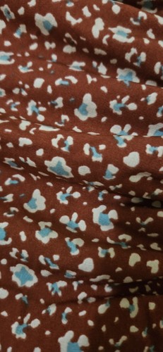 Lush  Sz S, Rust.Aqua,Cream, L/S gathered front and  mock-neck, top    NWT $42 - Picture 5 of 7