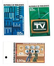 Maldives 1978 - Television - Set of 3 Stamps - Scott #732-4 - MNH