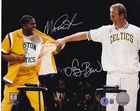 LARRY BIRD + MAGIC JOHNSON SIGNED AUTOGRAPHED 8X10 PHOTO CELTICS  LAKERS