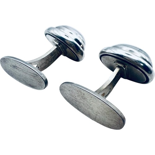 Georg Jensen 44B Gemelli da uomo in argento sterling 925 ovale Danimarca vintage - Foto 4 di 10