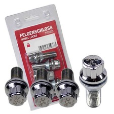 Felgenschloss Kegelbund 60° M12x1,25 30mm für Peugeot 1007 106 I 106 II 205 I Ca
