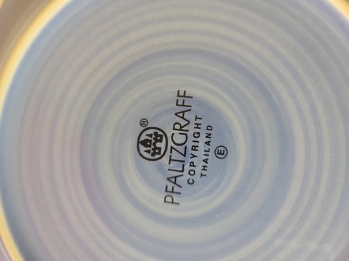 Pfaltzgraff 4 Stoneware SUMMER BREEZE Luncheon plates blue leaves - Picture 6 of 6