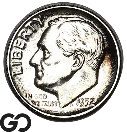 1952 Mercury Dime PROOF, Nice Color