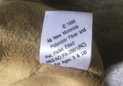 Peluche de mapache Pan de Azúcar 1995 de colección lindo peluche niños adorable ¡raro! "Con etiqueta 6""" - Imagen 5 de 8