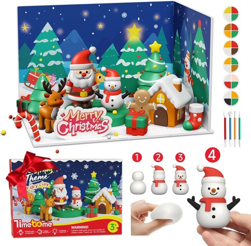 Kit de arcilla seca al aire para niños decoraciones de Navidad manualidades arte juguetes paquete de 12 - Imagen 3 de 12
