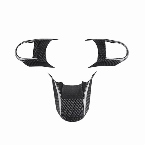 Carbon Fiber Steering Wheel Trim Cover For 21-22 BMW Mini Cooper F55/56/57 Black - Picture 2 of 7
