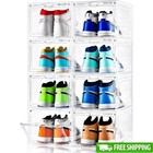 XLarge Clear Stackable Shoe Storage Box Dustproof Organizer Magnetic Door New