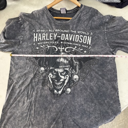 Harley Davidson Motorcycle South Bend Joker Clown XL Gray Short Sleeve T-Shirt - Picture 6 of 9