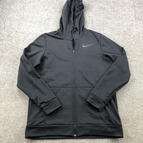 Nike Hoodie Mens Medium Black Therma-FIT Full Zip Swoosh Sweatshirt Jacket Warm - Picture 1 of 9