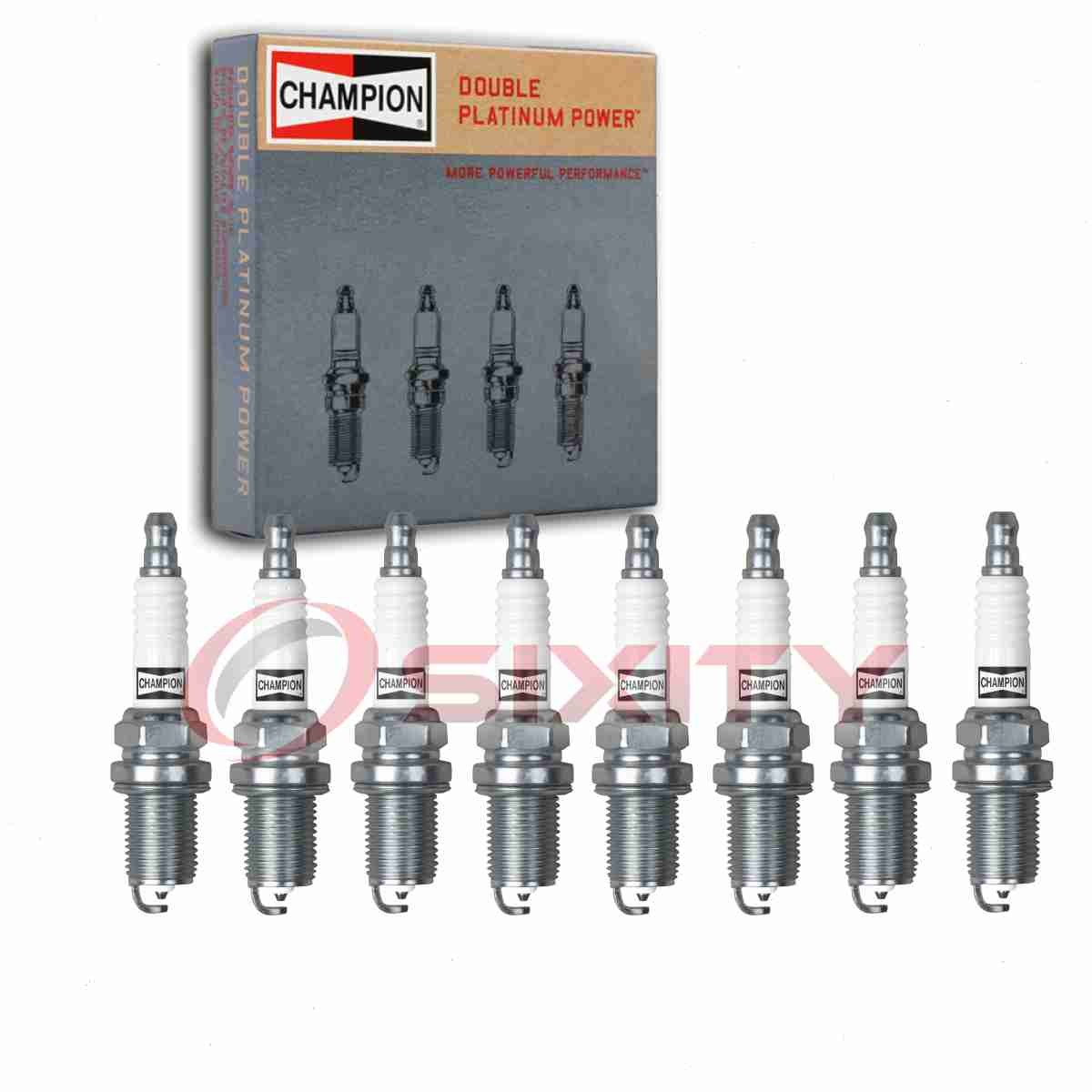 8 pc Champion Double Platinum Spark Plugs for 1987-1990 Cadillac Brougham og