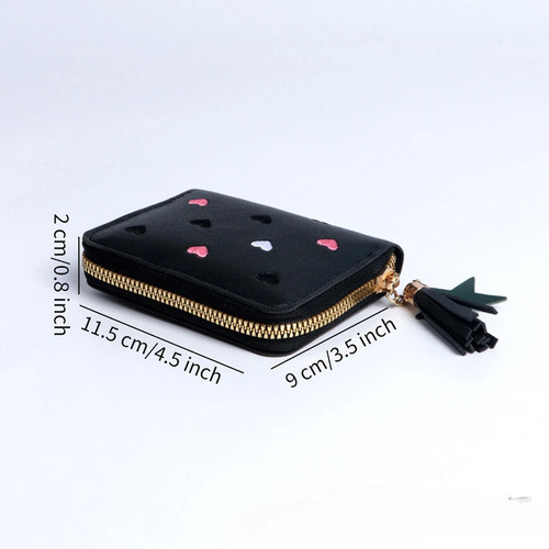 Portafoglio donna donna mini nappa portafogli carino corto cerniera bella pelle pu moneta - Foto 12 di 31