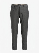 INCOTEX Premium Gray Speckled Trousers Slim Fit Pants Italy Wool Cotton Mens 33