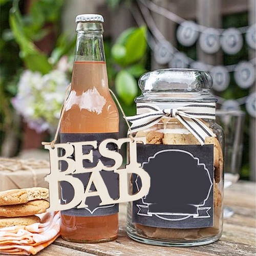 40 piezas Best DAD artesanía de madera inacabada, colgante de regalo con cuerda f9117 - Imagen 5 de 7