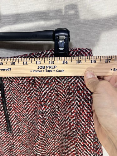 Loft Lined Wool Blend Tweed Skirt Women Size 10 Red, White, And Black EUC - Picture 9 of 9
