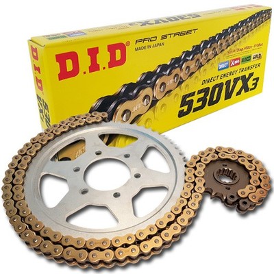 DID Kettensatz Stahl 530VX3 G&B Niet für Kawasaki ZZR 600 E ZX600E Bauj.1994
