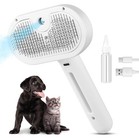 3-in-1 Cat & Dog Steam Grooming Brush – Perfect for Long & Short Haired Pets,.