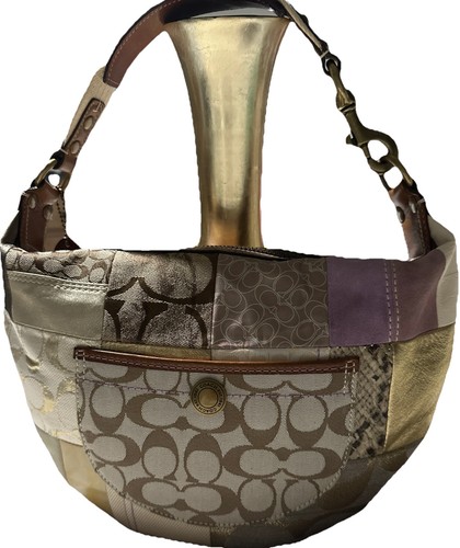 Vintage. Coach Patchwork Hobo Shoulder Bag Moon shape  Rare Y2K - Picture 1 of 13