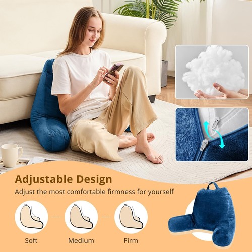Reading Pillow for Bed, Velvet Back Support Pillow for Bed Sitting Up, Back-R... - Picture 2 of 9