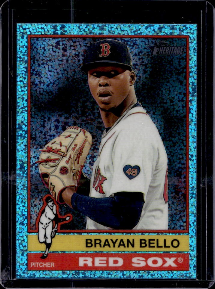 2025 Topps Heritage Brayan Bello Chrome Aqua Sparkle #384 Red Sox