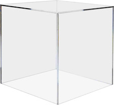 4" X 4" Acrylic Display Riser Box with One Open Side No Lid Versatile Clear Squa