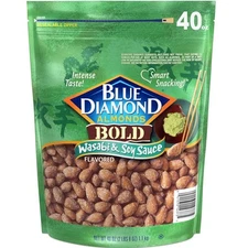 Blue Diamond Almonds Wasabi & Soy Sauce Flavored Snack 40 Ounce (Pack of 1) 