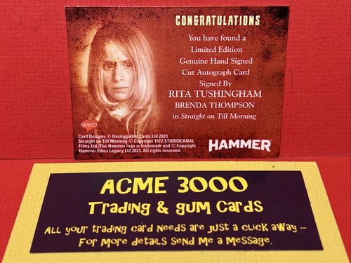 HAMMER Platinum Collection 5 RITA TUSHINGHAM Brenda Thompson GESCHNITTEN Autogramm SDRT3 - Bild 2 von 2