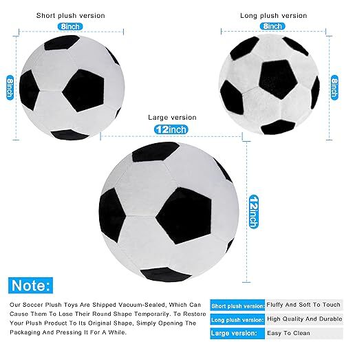 T PLAY Plush Soccer Balls Fluffy Stuffed Soccer Ball Plush Pillow Soft Plush - Picture 5 of 9