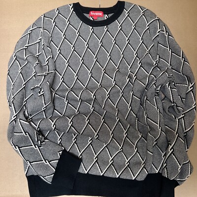 Pre-Owned FW14 Supreme Chain Link Jacquard Knit Sweater Pre-Owned FW14 Supreme Chain Link Jacquard Knit Sweater