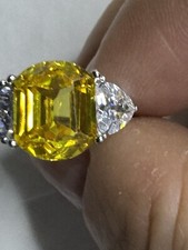 2Ct Cushion Cut Simulated Citrine Women's Engagement Ring 14K Yellow Gold Plated