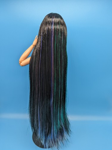 OOAK Personalizzata Reroot Barbie Bambola Nera Galassia Misto Capelli Fatti per Muoversi Fantasia - Foto 8 di 12