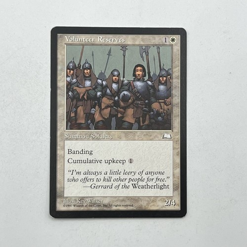 Magic The Gathering MTG Volunteer Reserves - Weatherlight- VG Authentic Official - Picture 1 of 2
