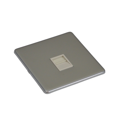 Screwless Polished Chrome Mirror Chrome Sockets & Switches White Trim - Picture 21 of 35