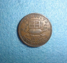 Satirical Engraved 1837 U.S. Hard Times Token, "Pinked" And "Pink".