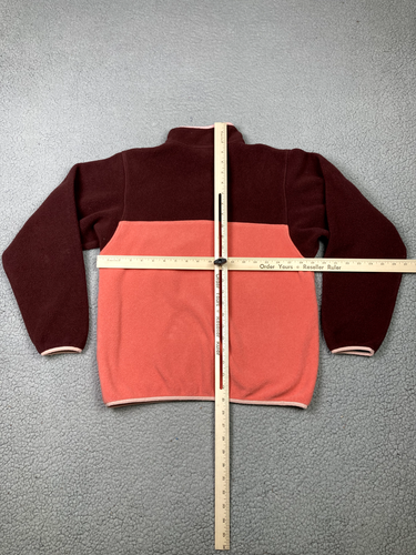 Patagonia Synchilla Jacket Girls XXL 16-18 Red Peach Snap T Pullover Fleece - Picture 17 of 24