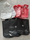Lot of Seven (7) Lululemon Red Black White Reusable Tote Shopping Bags Small