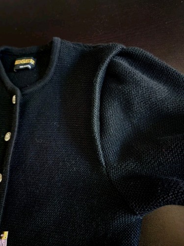 Geiger Wool Black Cardigan Sweater Sz 40 Heavyweight Knit Button Made In Austria - Picture 12 of 15