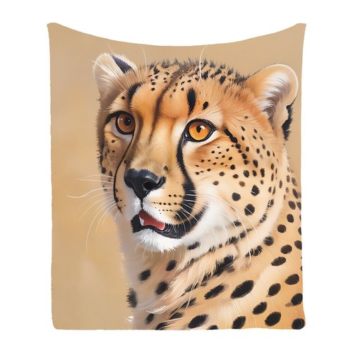 Cheetah Leopard Warm Flannel Bedspread Sofa Throw Blanket Birthday Holiday Gift - Picture 8 of 14