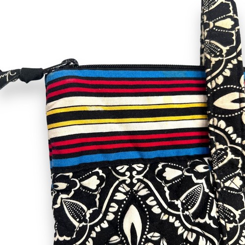 Vera Bradley Barcelona Schultertasche schwarz weiß und Regenbogenbesatz Villager - Bild 7 von 11