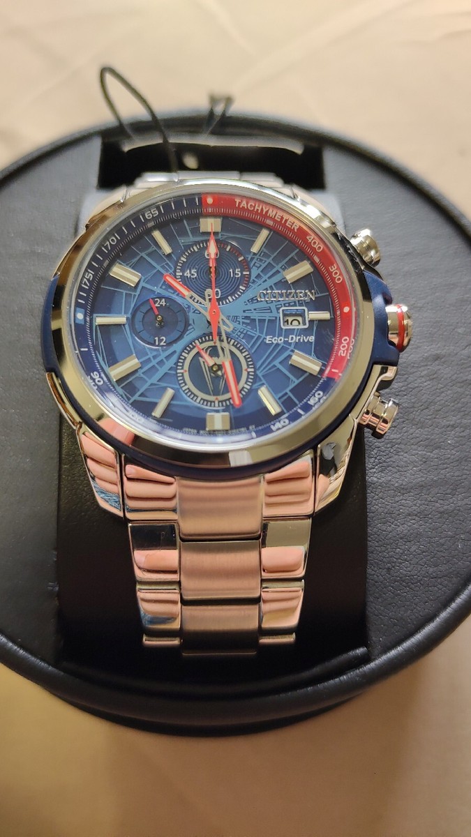 Citizen Marvel Spider-Man CA0429-53W Chronograph Blue Dial Eco-Drive Watch