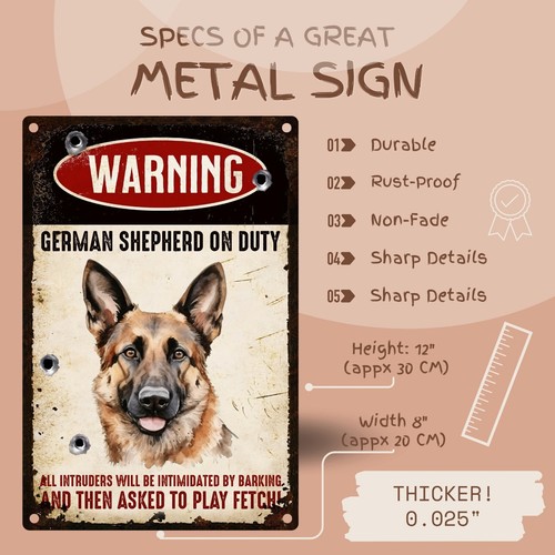 Funny German Shepherd Welcome Sign For Front Door - 8"x12" / 12"x18", Rustproof - Picture 17 of 32