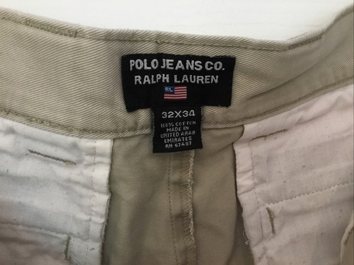 Ralph Lauren Polo Jeans Co. Beige Denim Cotton Shorts - Size W32" - Picture 3 of 9