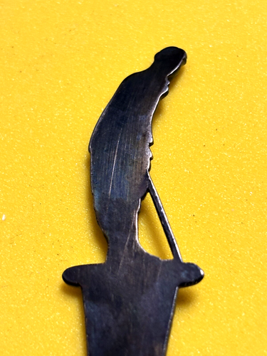 Unusual Vintage FIGURAL Golfer Marked STERLING SILVER SOUVENIR SPOON 6" 20.6 gr. - Picture 8 of 11