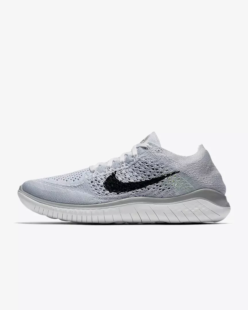 terminar Típico George Hanbury Women&#039;s Size 7 Nike Free Rn Flyknit 2018 White Gray Running Shoes  942839-100 | eBay