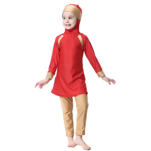 Traje de baño Musulmanes Niños Niñas Modesto Cubierta completa Traje de baño islámico Ropa de playa Conjunto árabe - Imagen 29 de 42