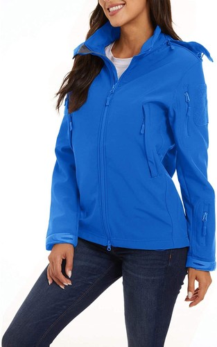 Womens Waterproof Jacket Lightweight Outdoor Hiking Detachable Hooded Sport Coat - Picture 28 of 47