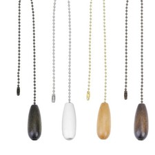 4xWooden Beaded Ball Pull Chain Pendant Extension for Ceiling Fan Light Lamp 12"
