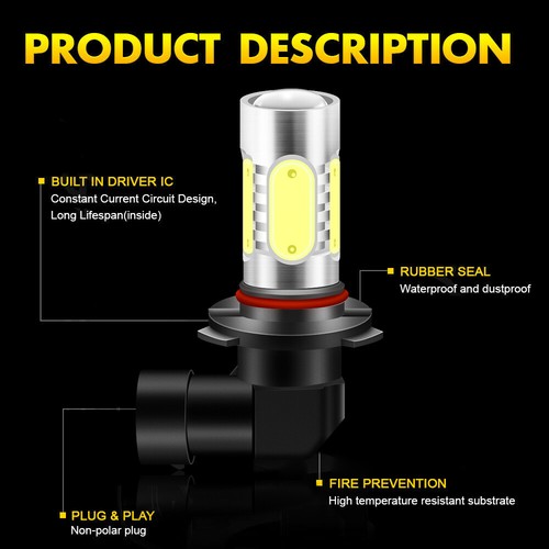 4-Side 9006 9005 LED Headlight + 9145 Fog for GMC Sierra 1500 2500 3500 2003-06 - Imagen 17 de 18